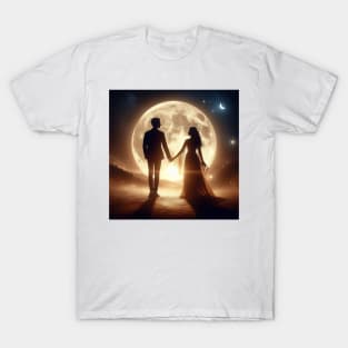 Moonlit Embrace: A Gentle Dance of Love T-Shirt